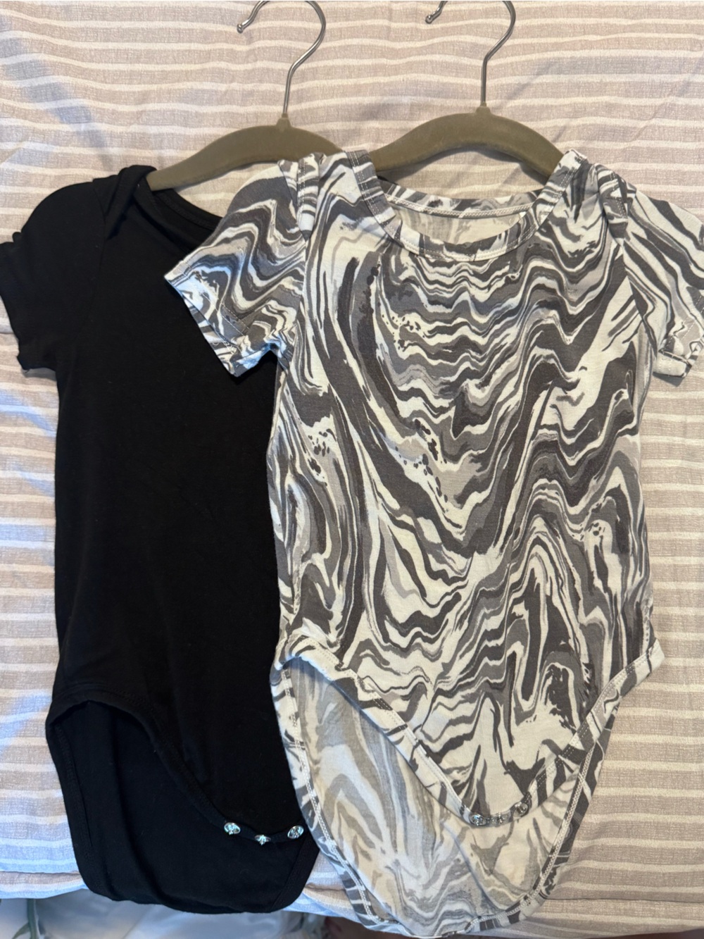 Little Sleepies Black & Gray Marble Print Women's Tank Top 2-Pack